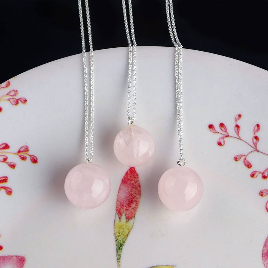 ブレスレット LESS IS MORE rose gemstone ball necklace Amazon.com: Thecraftman Natural Rose Quartz Ball Necklace